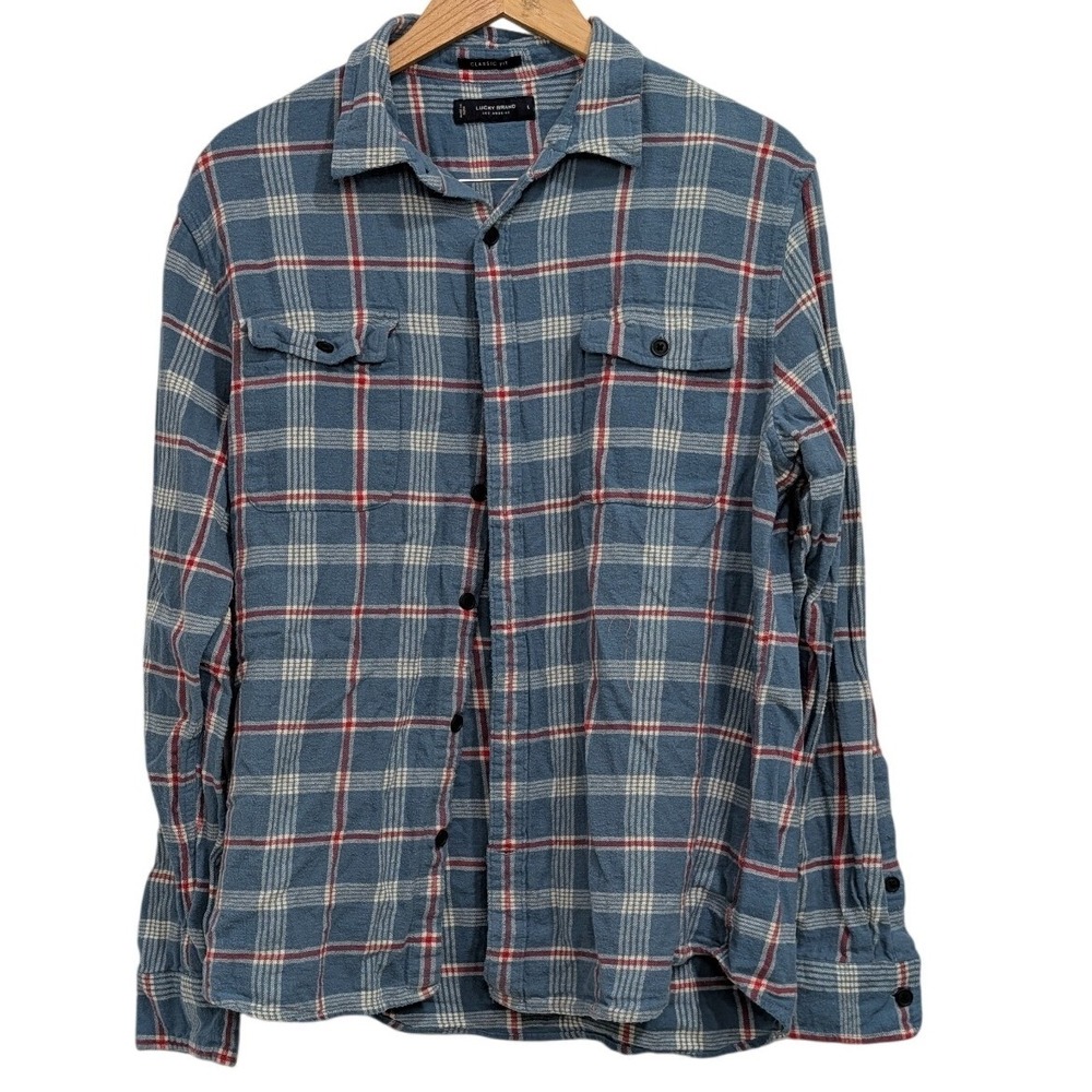 Lucky Brand Flannel Button Down 100% Cotton Classic Fit 7MS4002 - Large - Picture 2 of 8